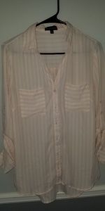 Pink and White Buisness Casual Top